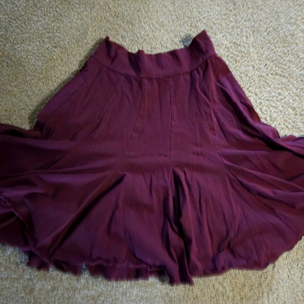 Effie's Heart Maroon A-Line Skirt, Size XL